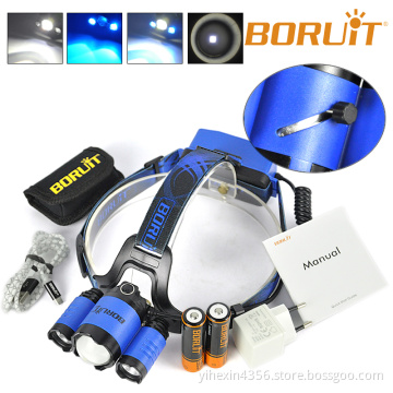 5000 Lumens Blue Light CREE LED Headlamp for Outdoor Fishing Light